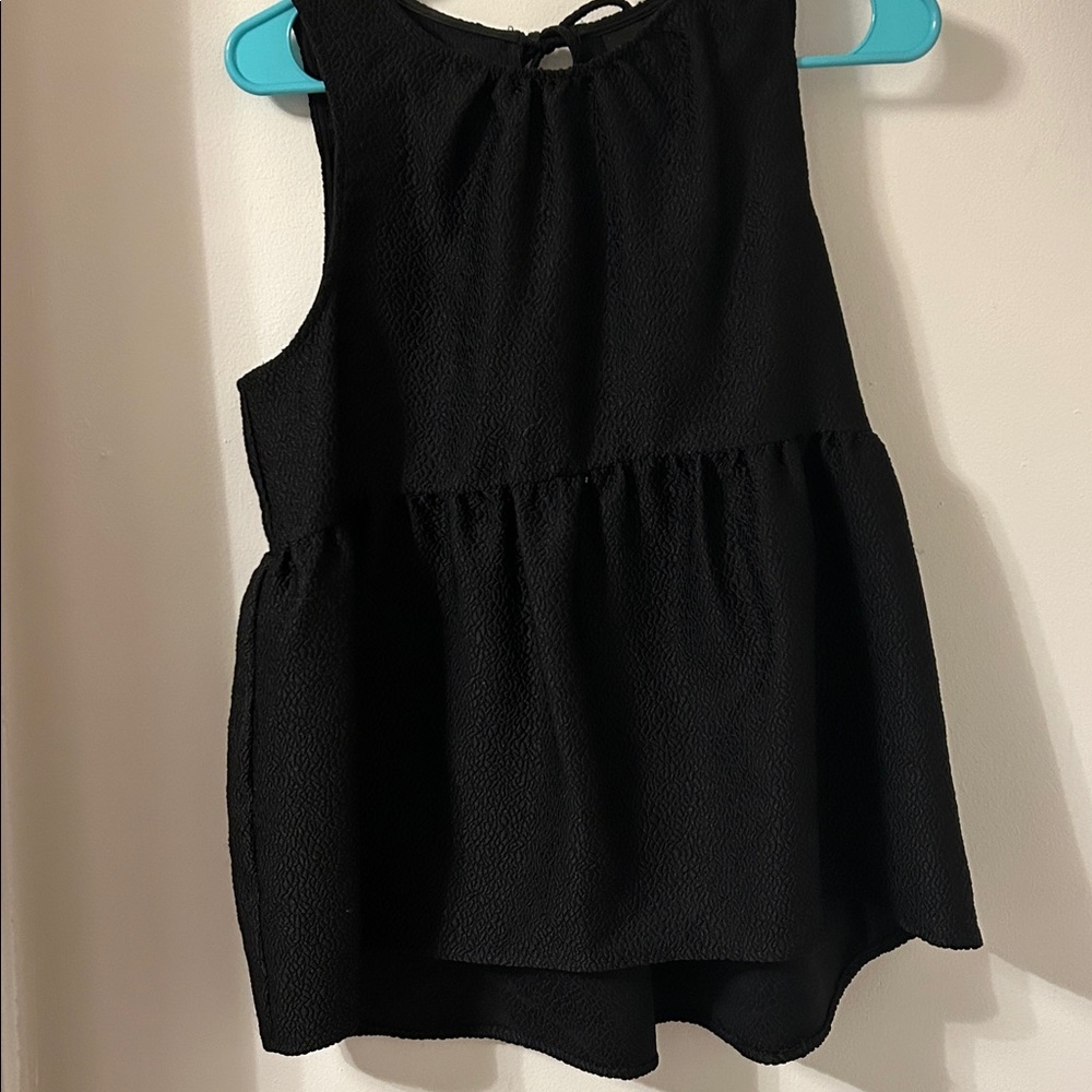 Who What Wear Textured Black Blouse